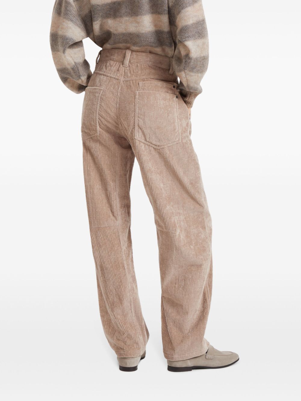 Shop Brunello Cucinelli Straight-leg Corduroy Trousers In Brown