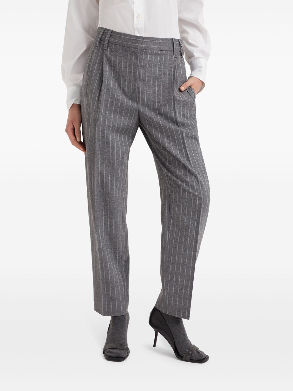 Best offers for Brunello Cucinelli striped pattern trousers Women