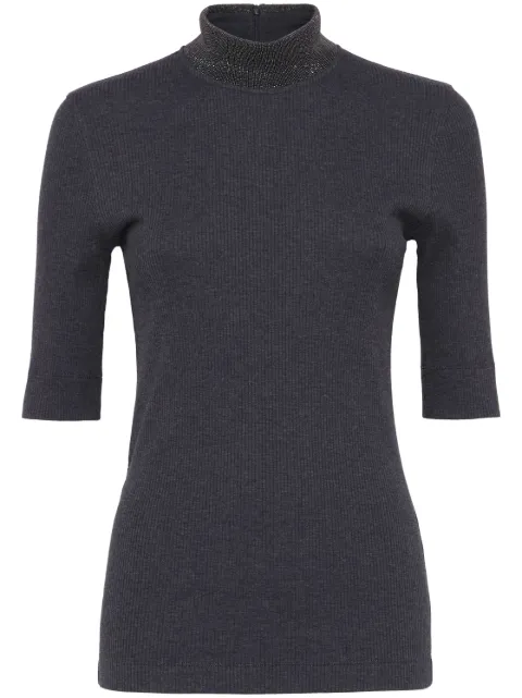 Brunello Cucinelli high-neck ribbed T-shirt
