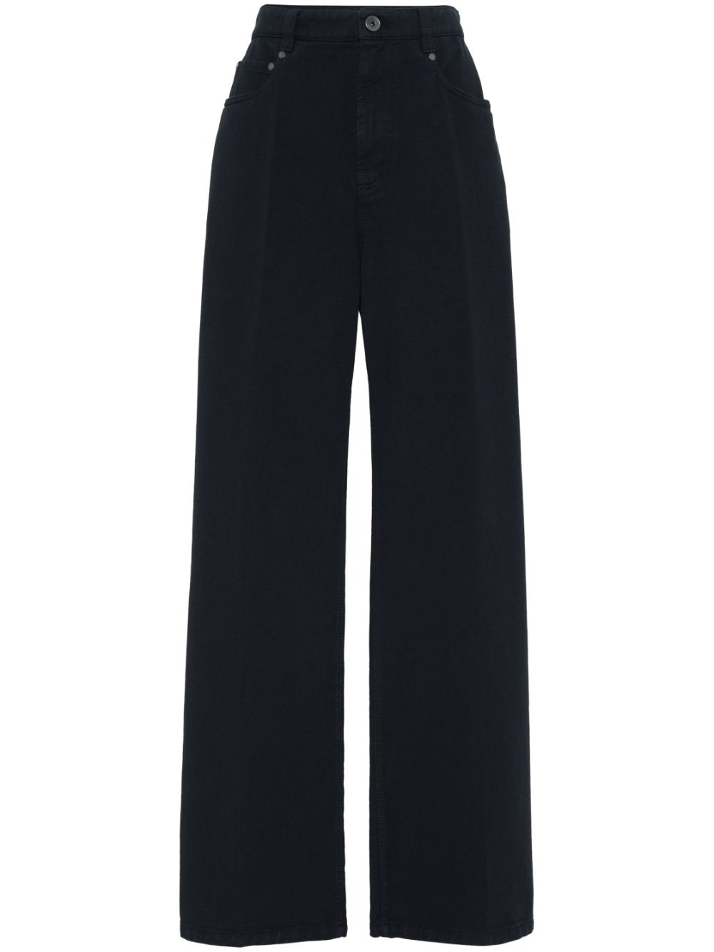 Brunello Cucinelli Dyed Straight-leg Trousers In Black