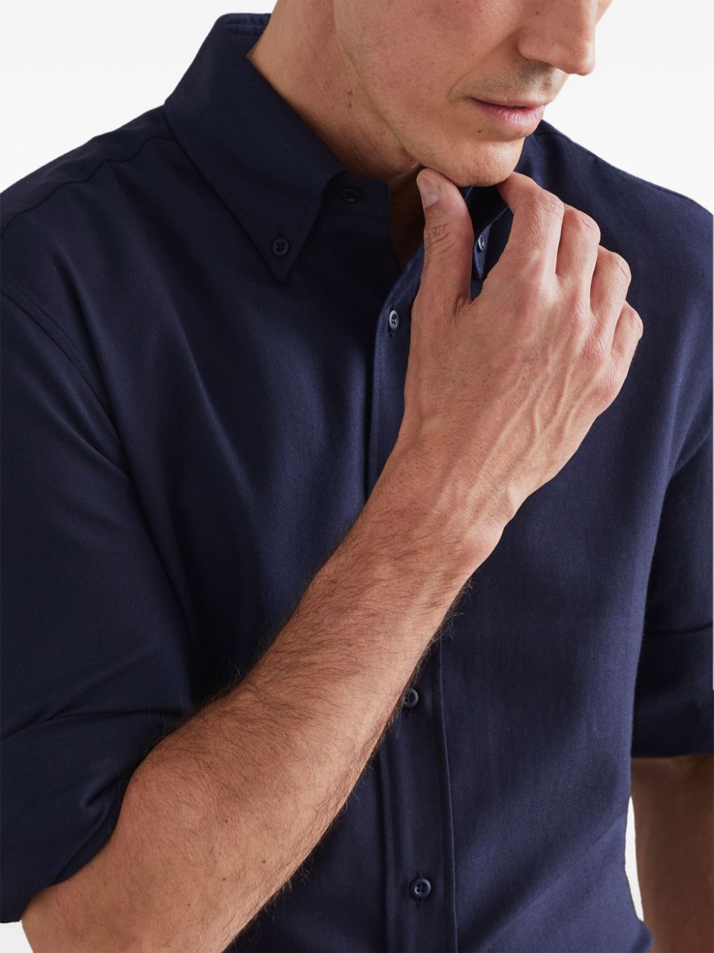 Shop Brunello Cucinelli Long-sleeve Shirt In Blue