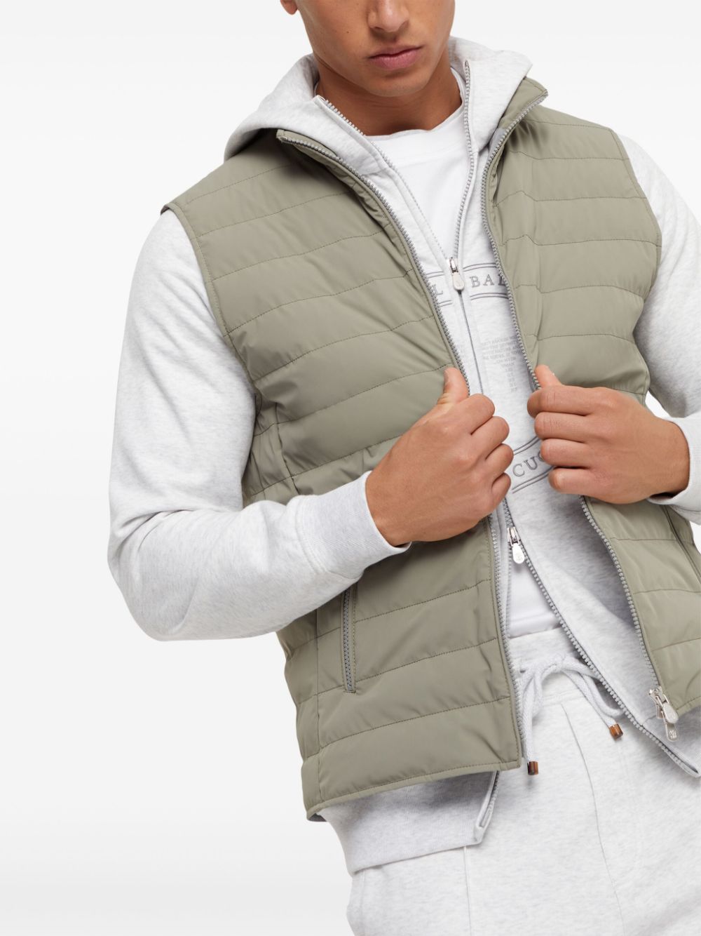 Brunello Cucinelli high-neck quilted gilet Men