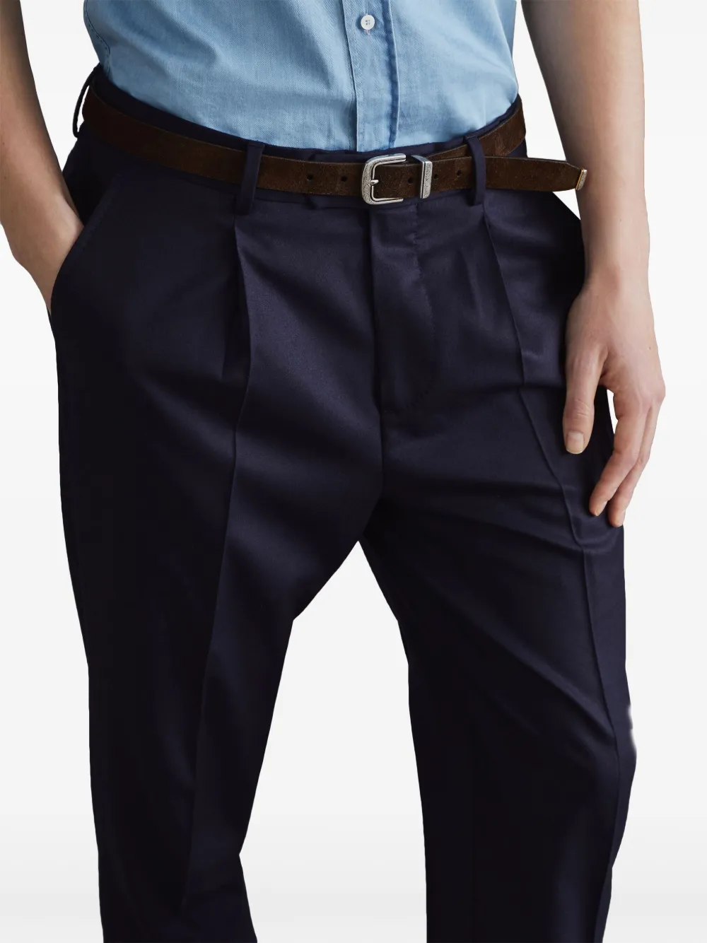 Brunello Cucinelli Broek met toelopende pijpen Blauw