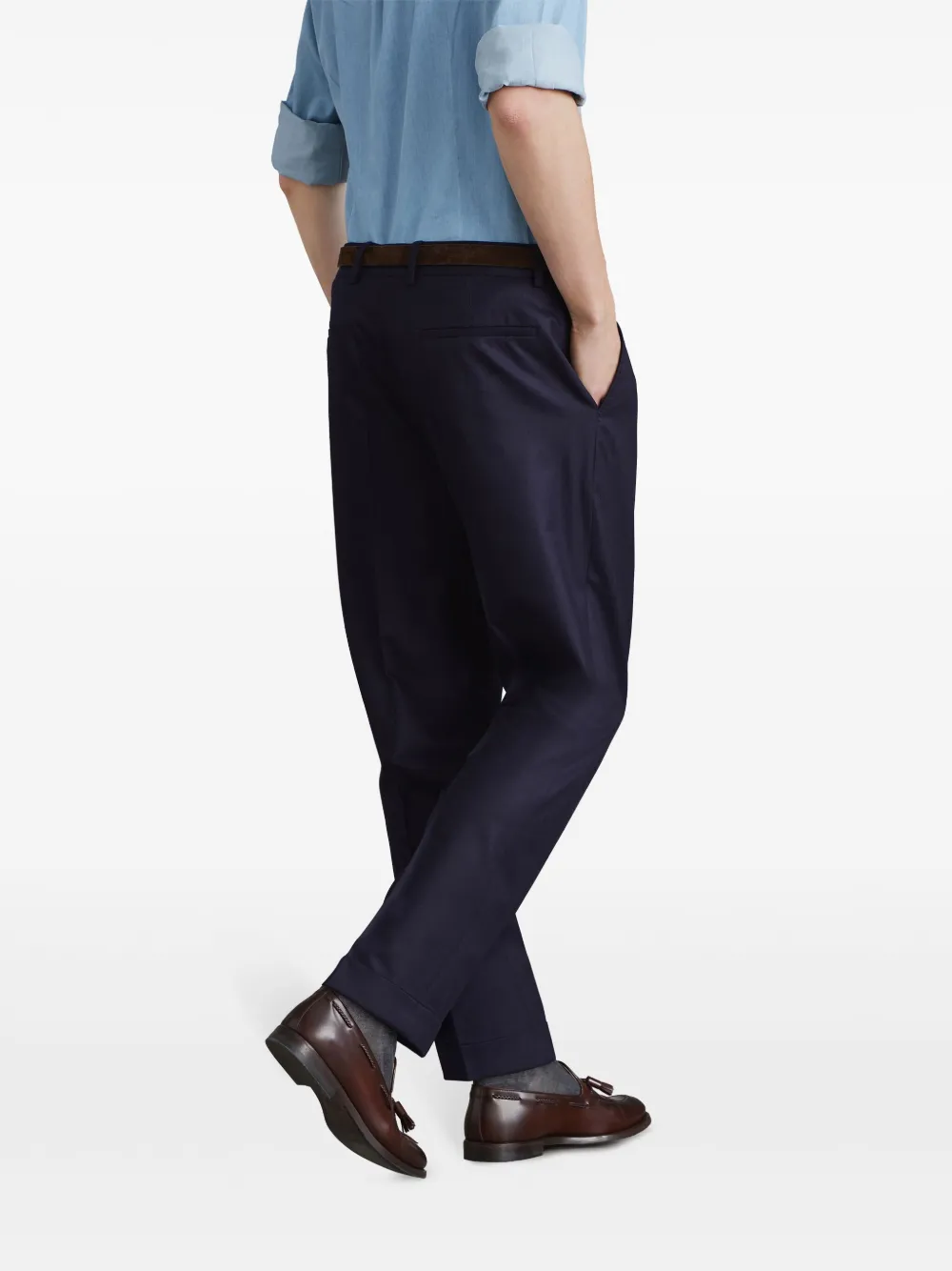 Brunello Cucinelli Broek met toelopende pijpen Blauw