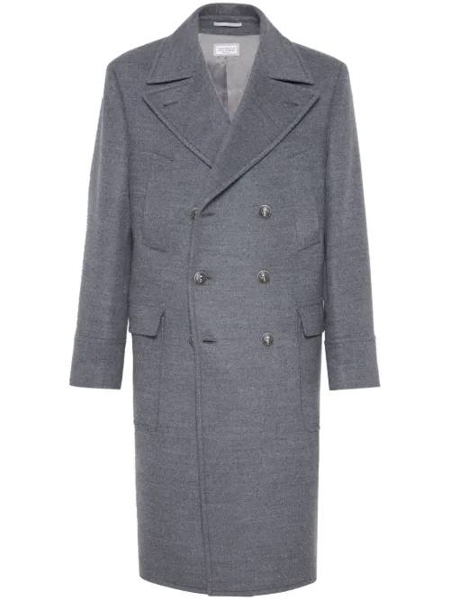 Manteau en laine à boutonnière croisée - Brunello Cucinelli - Modalova