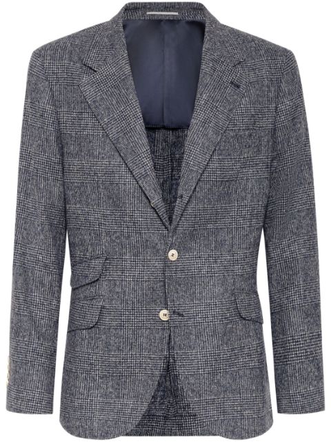 Brunello Cucinelli single-breasted checked blazer Men