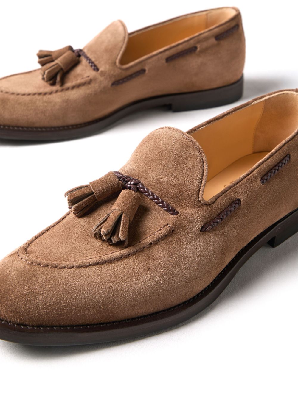 Brunello Cucinelli tassel-detail suede loafers Brown