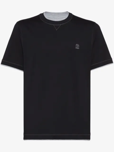 Brunello Cucinelli logo-embroidered cotton T-shirt