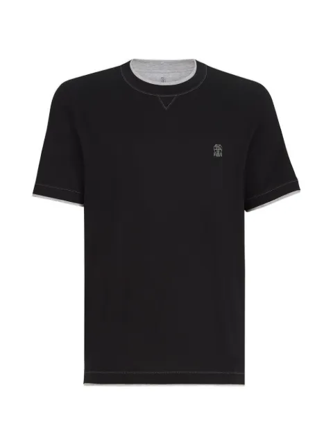Brunello Cucinelli logo-embroidered cotton T-shirt