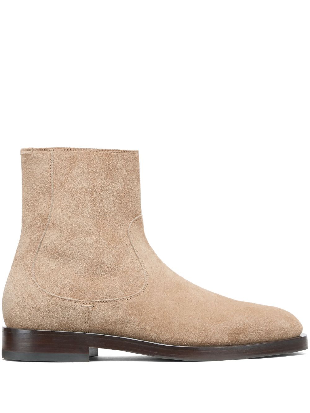 Brunello Cucinelli Leren laarzen met rits Beige