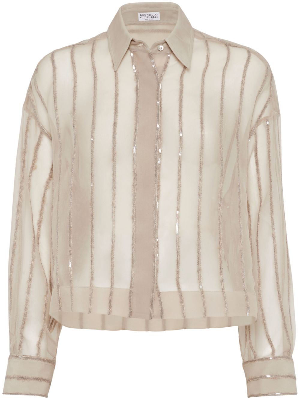 Brunello Cucinelli striped silk shirt - Blue