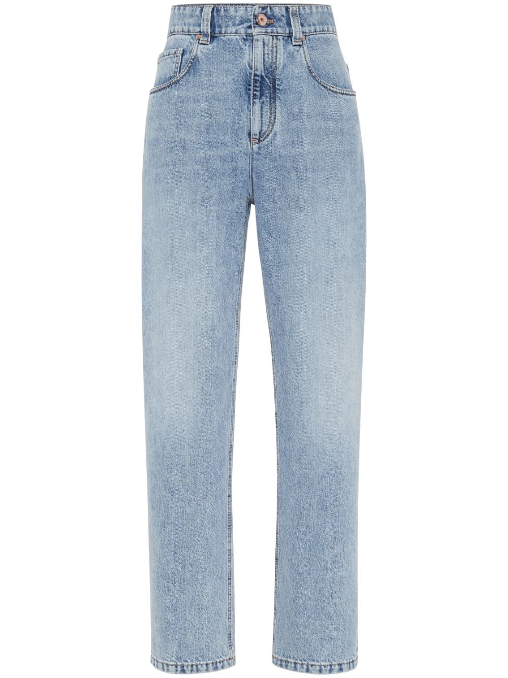 straight-leg denim jeans