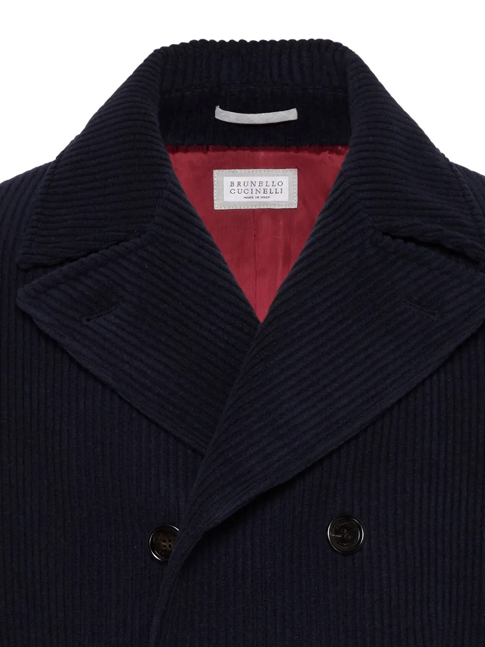 Brunello Cucinelli long-sleeve corduroy peacoat Men