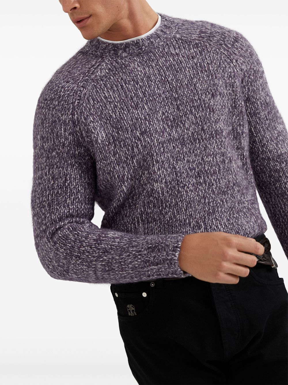 Brunello Cucinelli melange-effect crew-neck jumper Men