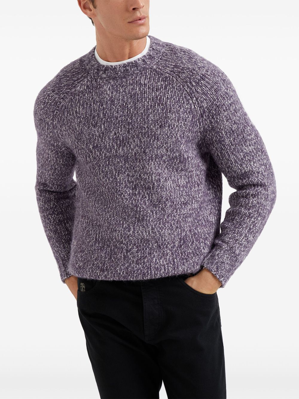 Brunello Cucinelli melange-effect crew-neck jumper Men