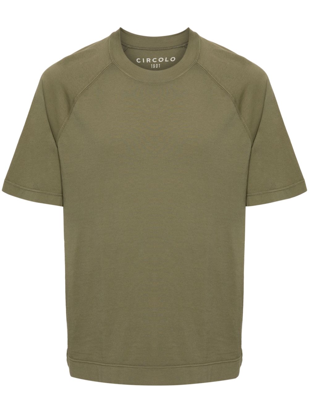 short raglan-sleeve cotton T-shirt