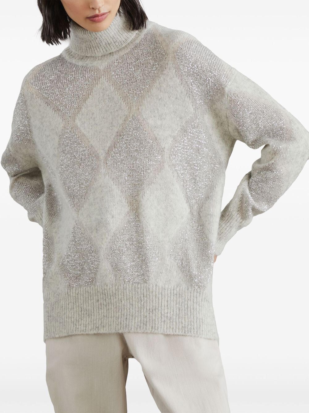 Brunello Cucinelli sequined roll-neck jumper Women