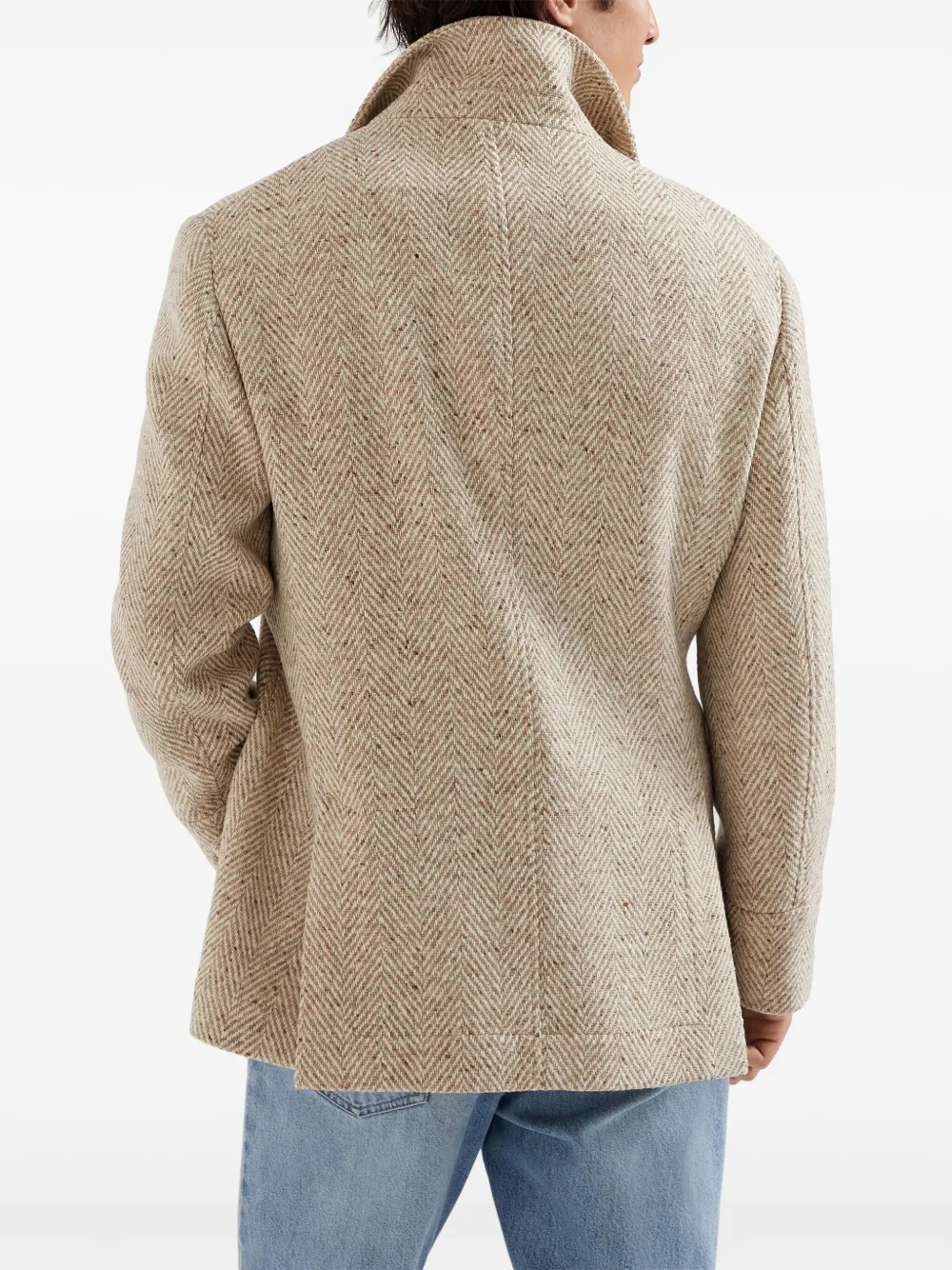 Brunello Cucinelli herringbone wool peacoat Men