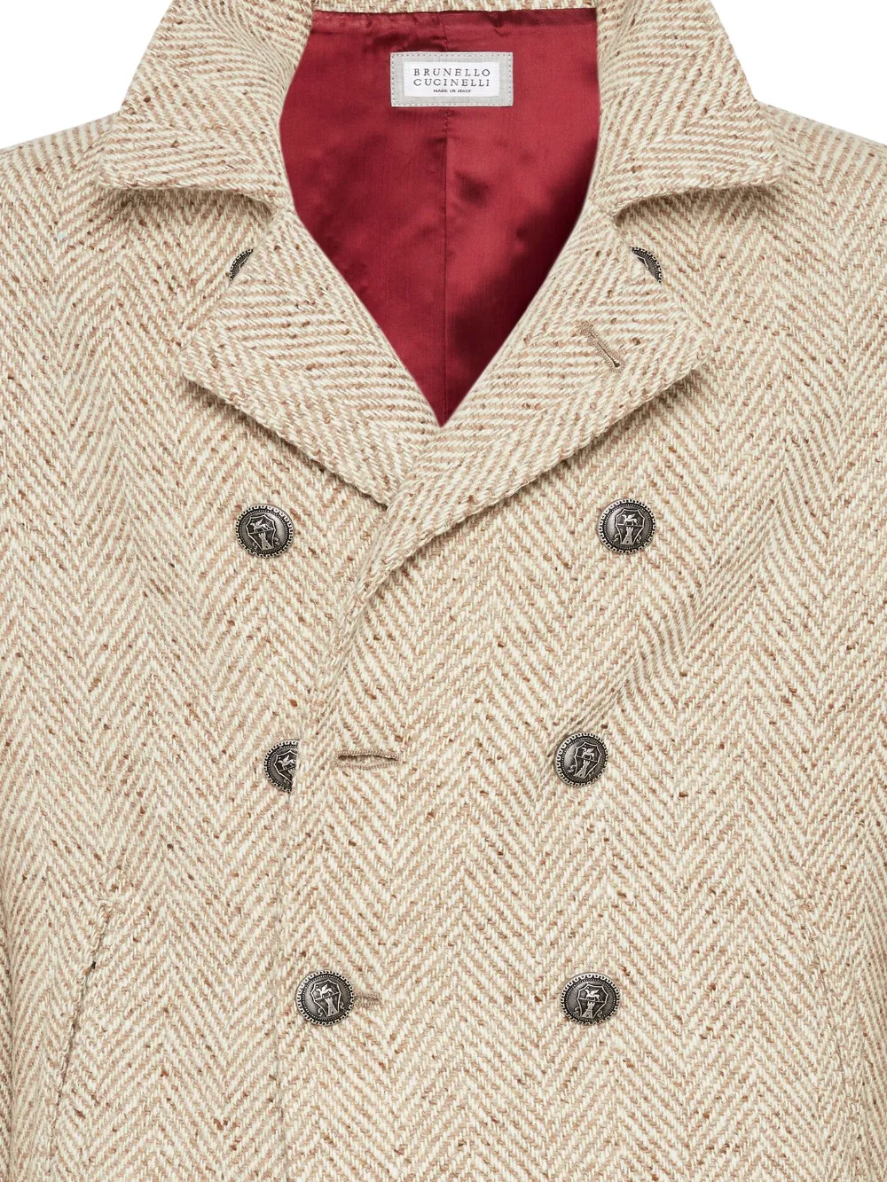 Brunello Cucinelli herringbone wool peacoat Men