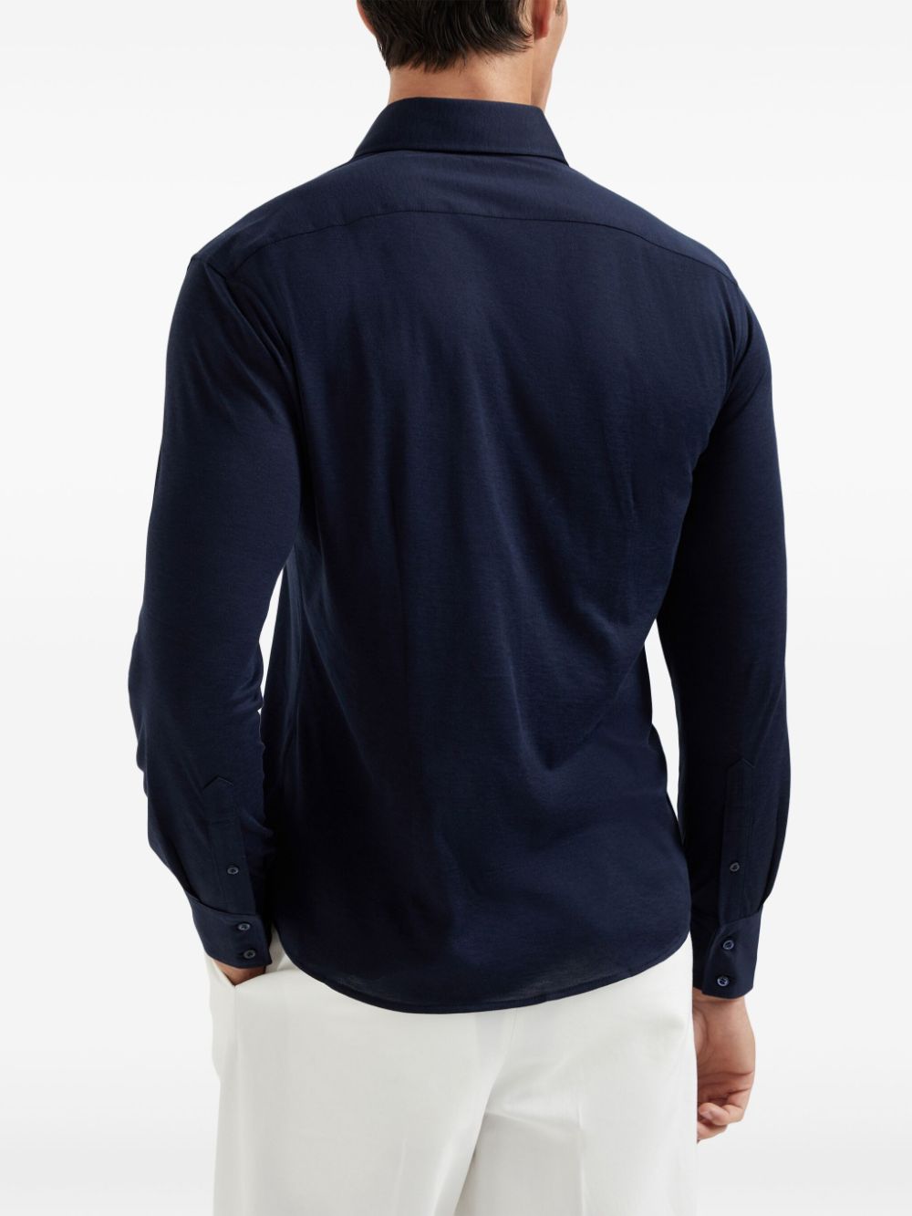 Shop Brunello Cucinelli Long-sleeve Shirt In Blue