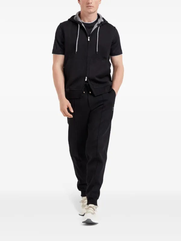 Brunello Cucinelli ノースリーブ ジップ パーカー | ブラック