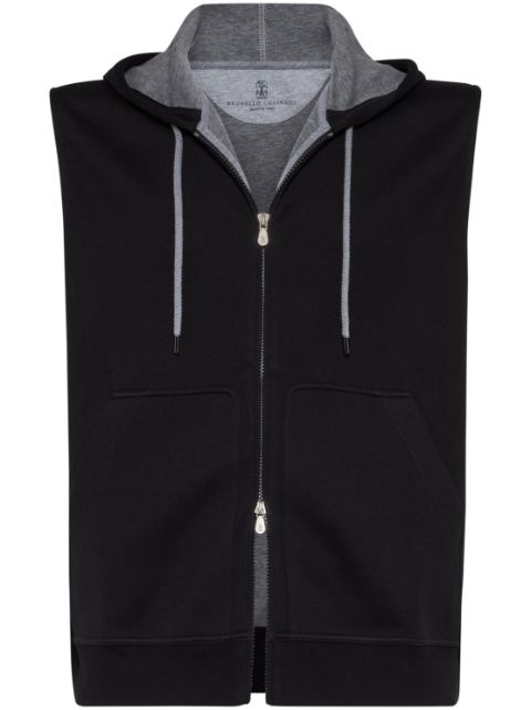 Brunello Cucinelli sleeveless zipped hoodie Men