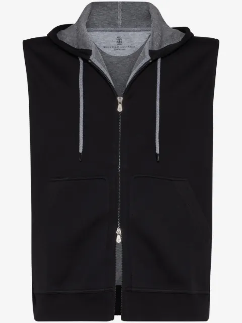 Brunello Cucinelli sleeveless zipped hoodie
