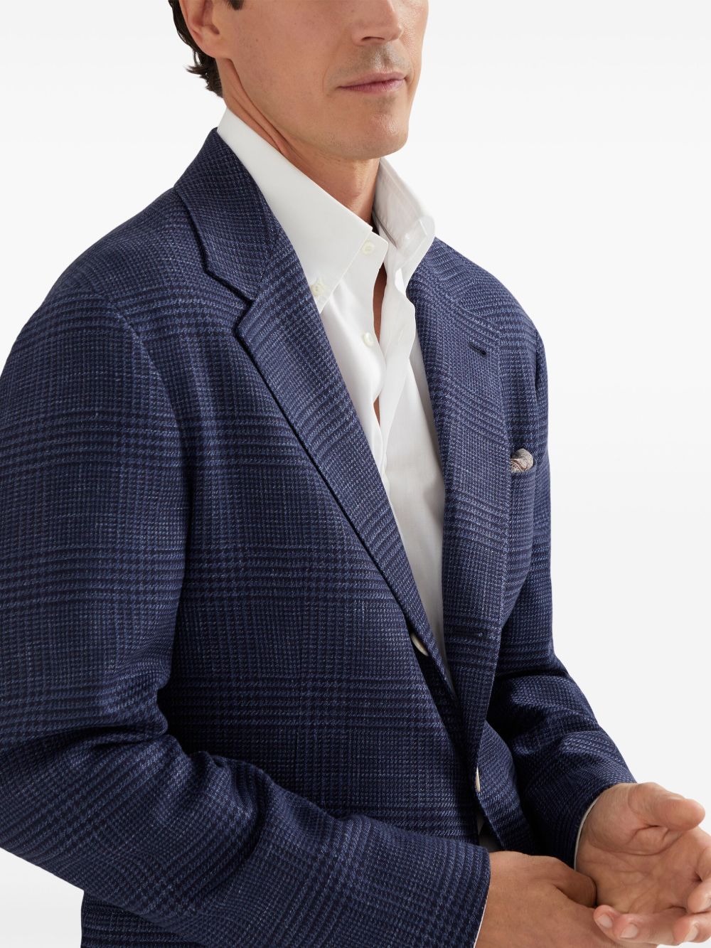 Brunello Cucinelli check-pattern single-breasted blazer Men