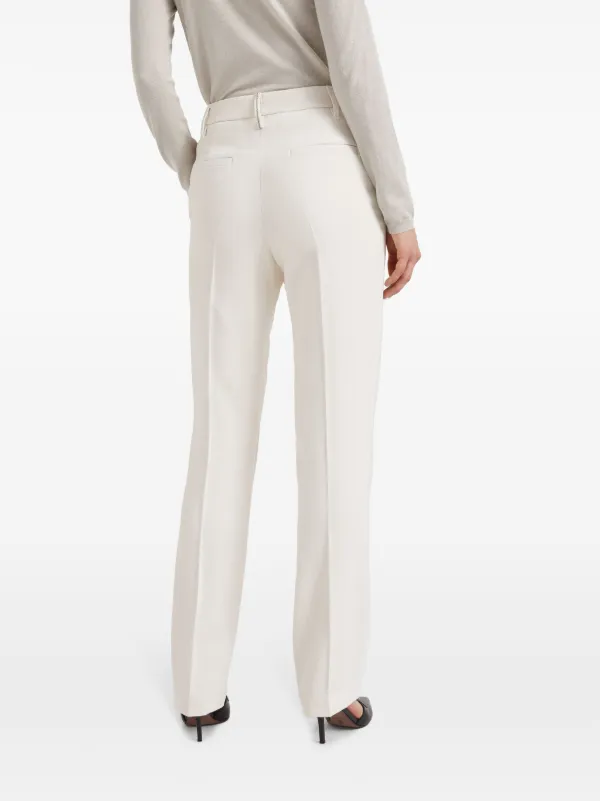 パンツ Brunello Cucinelli Tailored High-Waist Trousers With Relaxed Brunello Cucinelli high-waisted Tailored Trousers | White