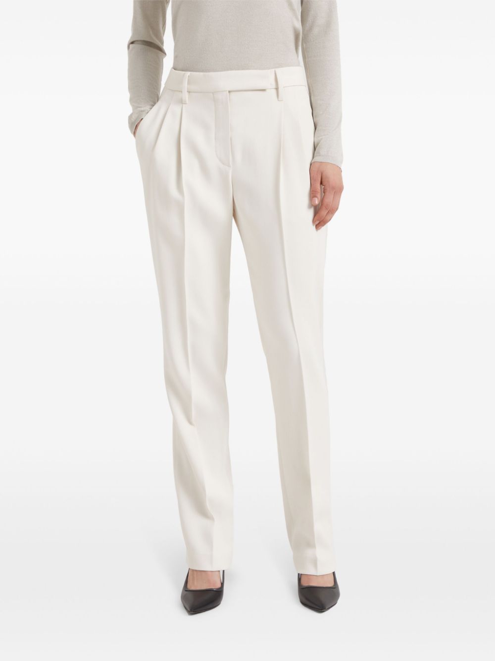 Find the best buy Brunello Cucinelli high-waisted tailored trousers Women