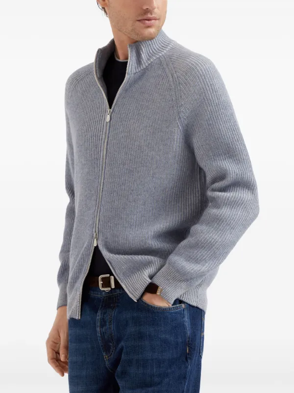 Brunello Cucinelli Cashmere Cardigan | Blue | FARFETCH