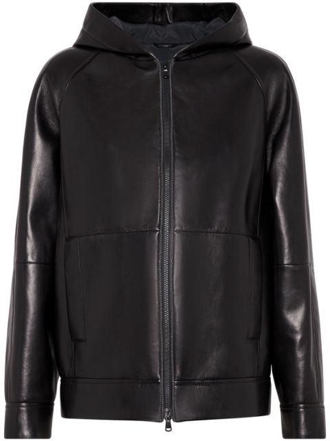 Brunello Cucinelli hooded leather jacket