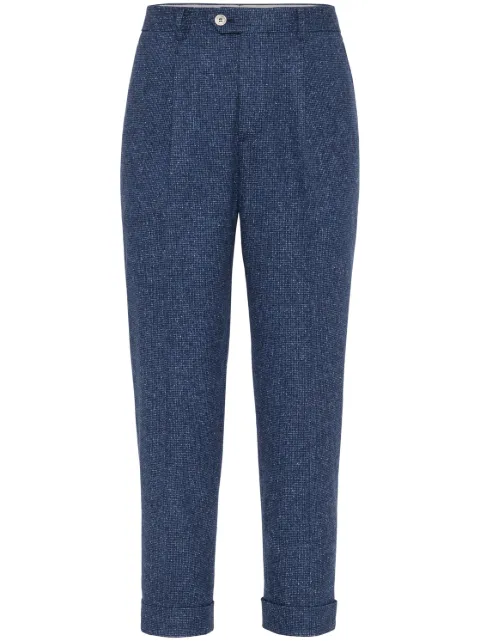 Brunello Cucinelli mélange-effect tailored trousers