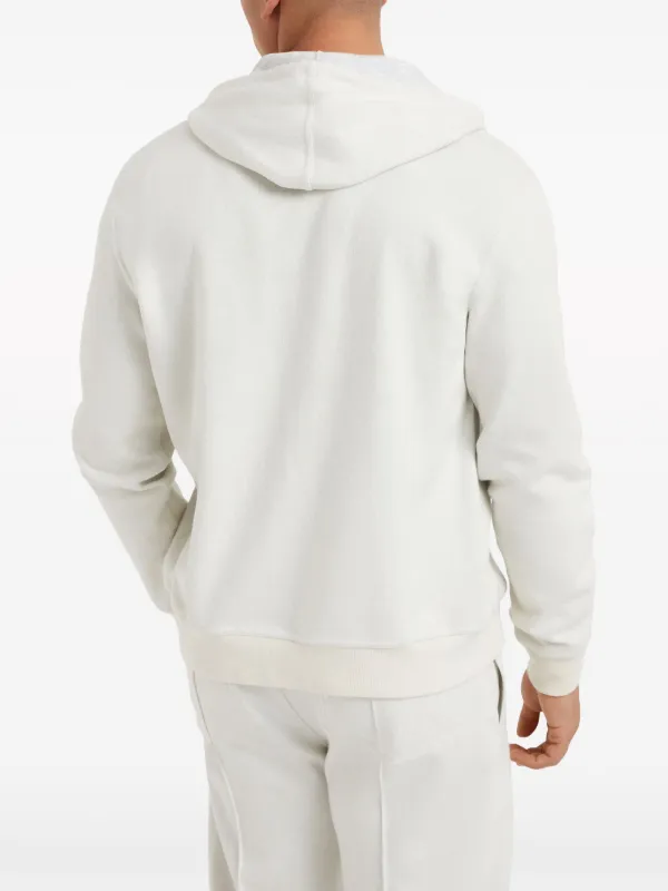 Brunello Cucinelli zip-up Jersey Hoodie | White | FARFETCH GE