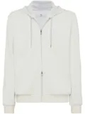 Brunello Cucinelli zip-up jersey hoodie - White