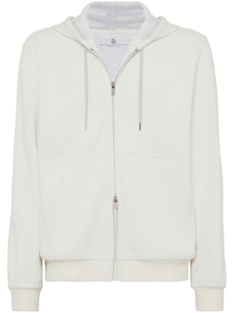 Brunello Cucinelli zip-up jersey hoodie Men