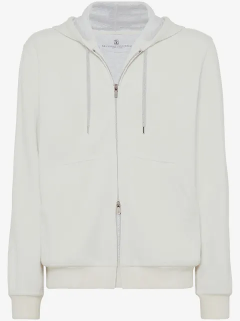 Brunello Cucinelli zip-up jersey hoodie
