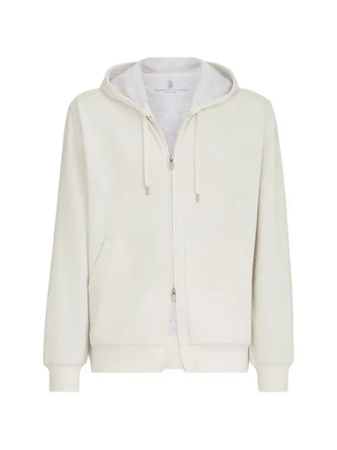Brunello Cucinelli zip-up jersey hoodie