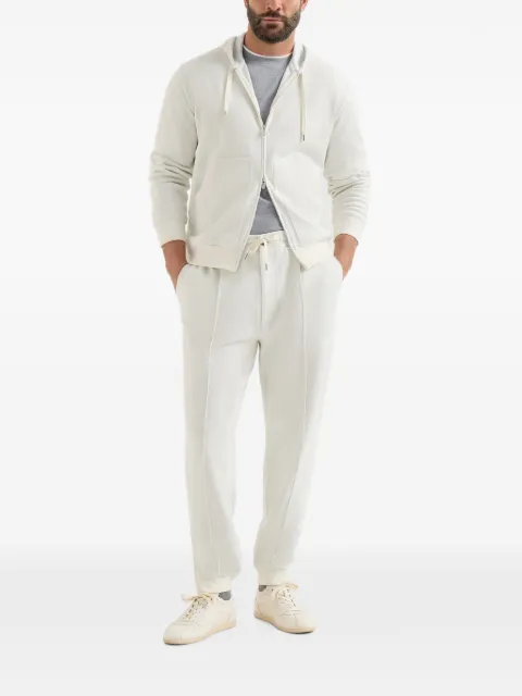 Brunello Cucinelli cashmere and cotton French terry double cloth hoodie with zipper