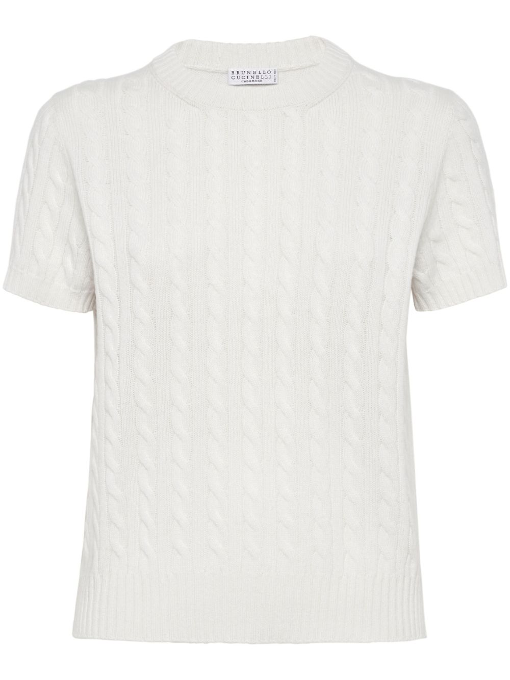 Brunello Cucinelli cable-knit cashmere top - White