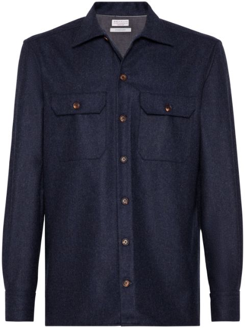 Brunello Cucinelli long-sleeve flannel overshirt Men