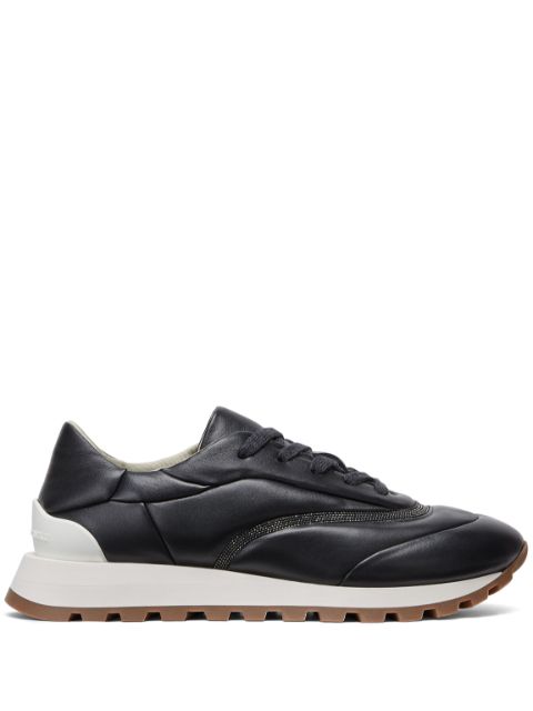 Brunello Cucinelli Monili-chain leather sneakers Women