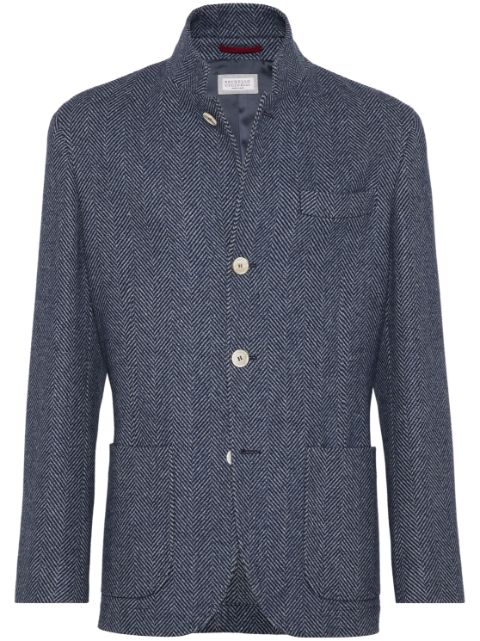 Brunello Cucinelli water-resistant herringbone jacket