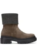 Brunello Cucinelli Monili-Trim block-heel ankle boots - Brown