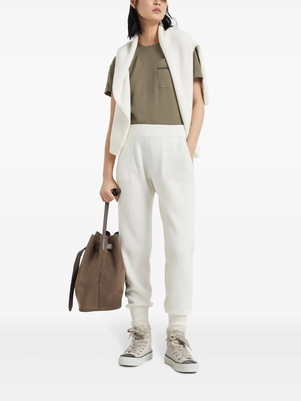 Brunello Cucinelli Katoenen jersey T-shirt - Groen