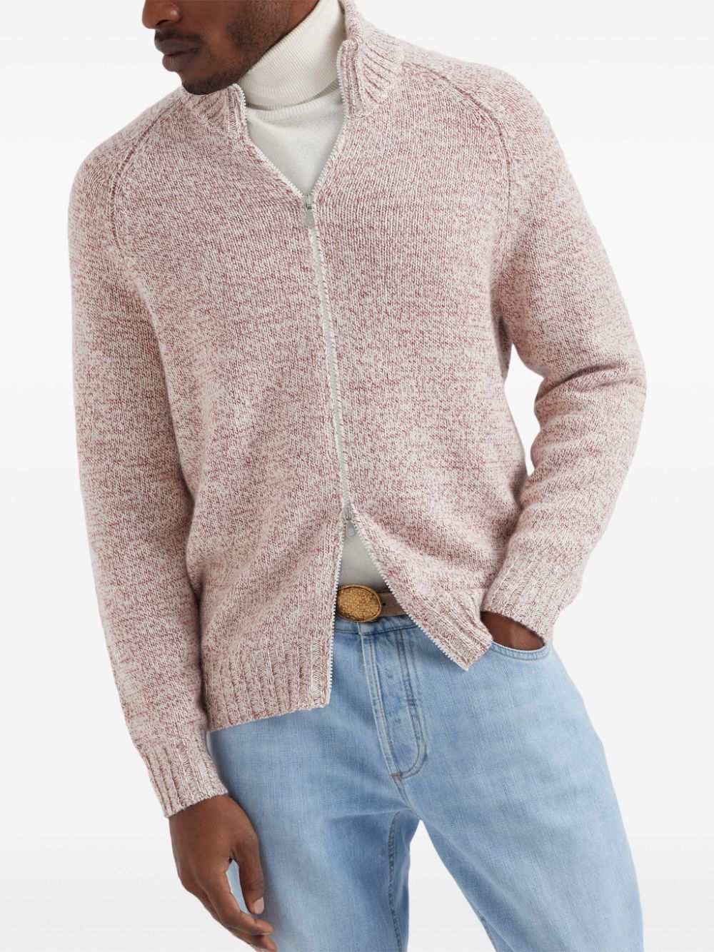 Brunello Cucinelli melange-effect cashmere cardigan Men