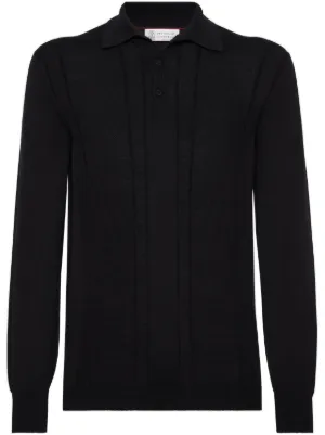 BOTTER レースアップ ポロシャツ Botter レースアップ ニットポロシャツ | ブラック | FARFETCH JP