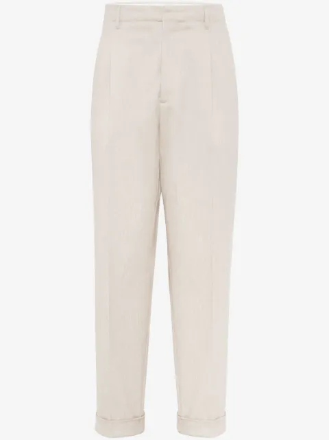 Brunello Cucinelli pleat-detailing tapered trousers
