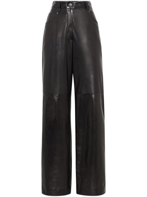 Brunello Cucinelli high-waisted leather trousers Women