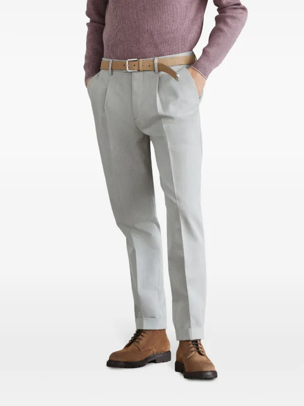 BRUNELLO CUCINELLI ブルネロクチネリ センタープレス パンツ Brunello Cucinelli センタープレス テーパードパンツ | グレー